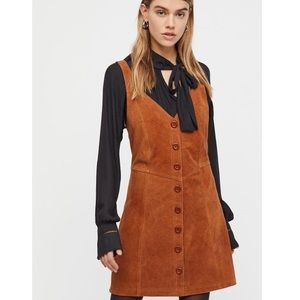 Free People Abbie Suede Button Dress